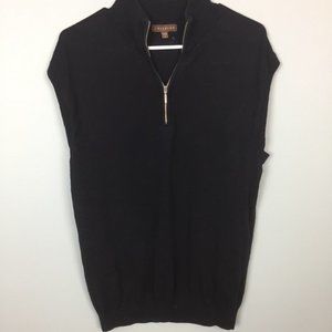 Black sweater vest with zipper